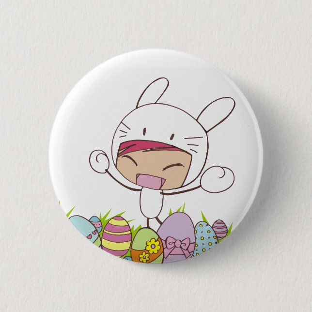 Osterhasen-Knopf Button (Vorderseite)