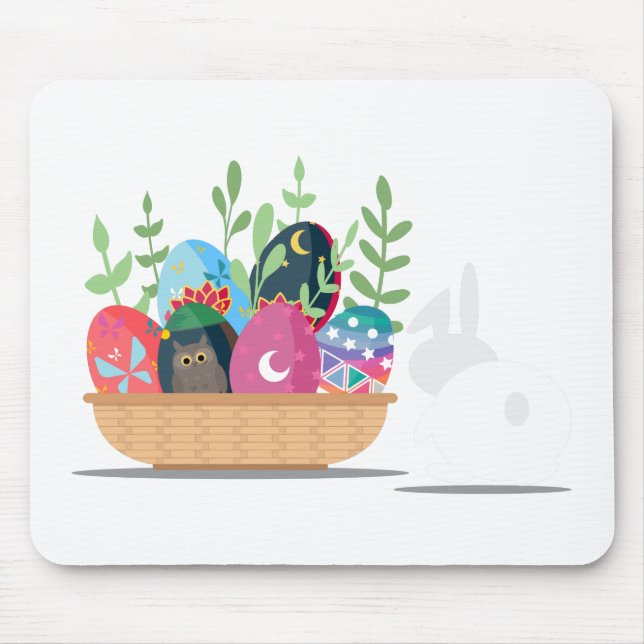 Osterhasen-Korb Mousepad (Vorne)