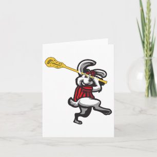 Osterhasen Lacrosse spielen Karte