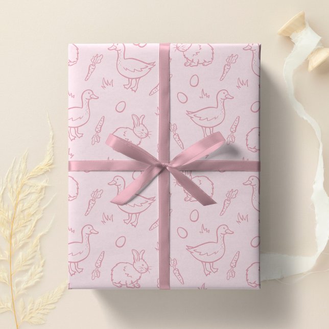 Osterhasen Mädchen Hase Gans Frühlings Mädchen Geschenkpapier (Von Creator hochgeladen)