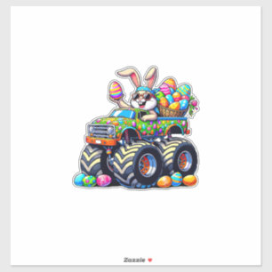 Osterhasen-Monstertruck-Eier Cooler Kaninchen-T- Aufkleber