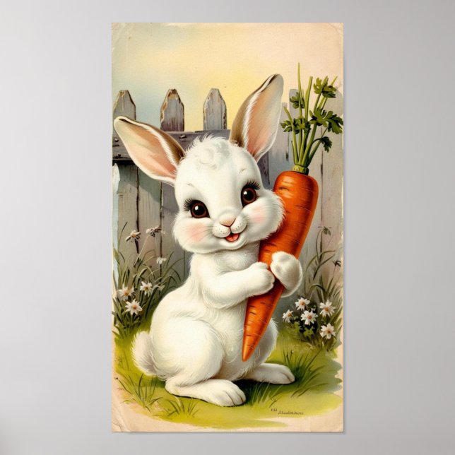 Osterhasen Niedlich Osterhasen-Kaninchen Poster (Vorne)