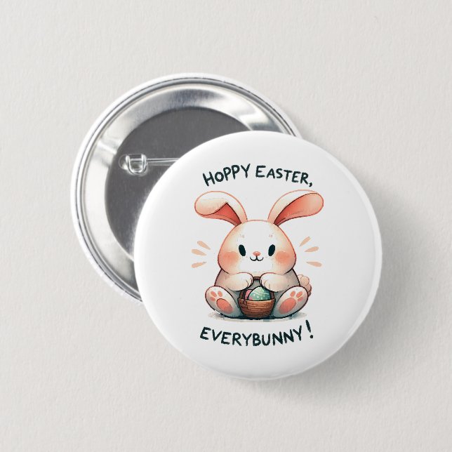 Osterhasen Ostern, Jedermann! Button (Vorne & Hinten)