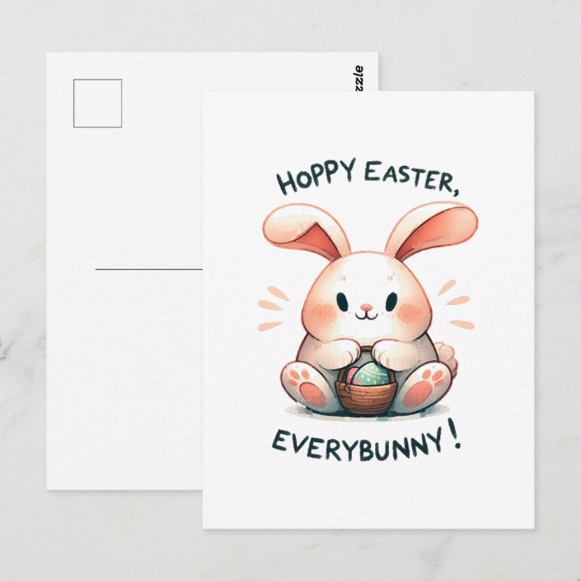 Osterhasen Ostern, Jedermann! Postkarte (Vorne/Hinten)
