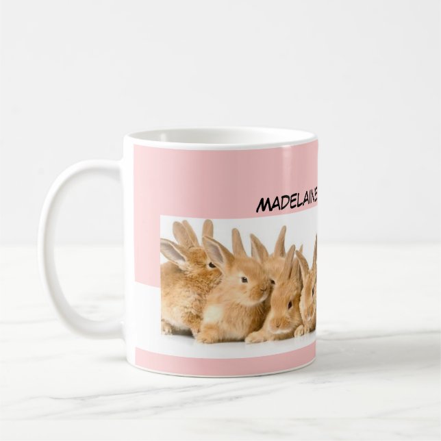 Osterhasen-Rosa personalisiert Kaffeetasse (Links)