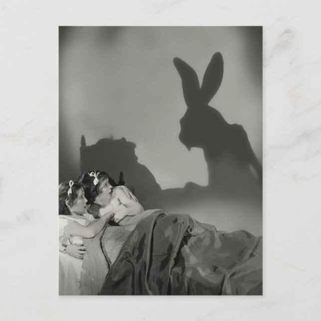 Osterhasen Schatten Postkarte (Vorderseite)