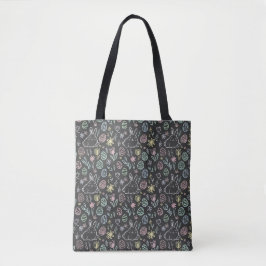 Osterhasen-Schmiermuster auf Schultafelstyle Tasche