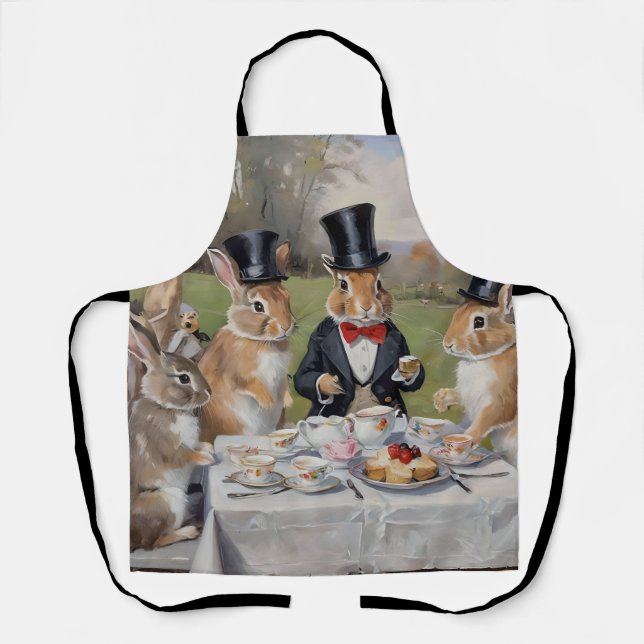 Osterhasen-Teeparty Schürze (Vorderseite)