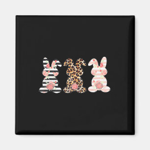 Osterhasen-Trio-Shirt Hase Leopard Passende Cu Magnet