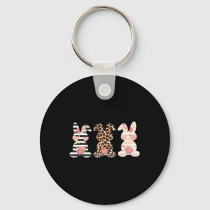 Osterhasen-Trio-Shirt Hase Leopard Passende Cu Schlüsselanhänger
