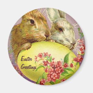 Osterhasen und Ei Vintage Magnet