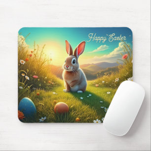Osterhasen und farbenfrohe Eier im Frühjahrsmagie Mousepad