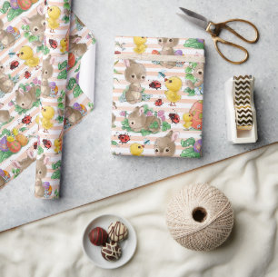 Osterhasen und Küken Geschenkpapier