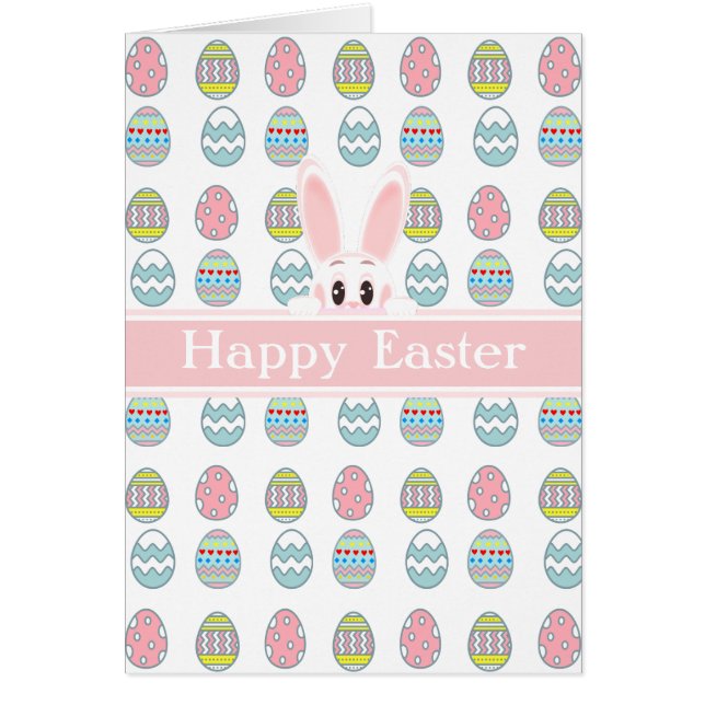 Osterhasen- und Multicolor-dekorierte Eier auf Wei (Vorne)