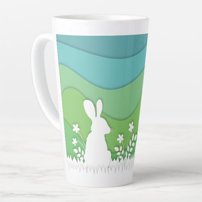 Osterhasen, versteckte Eier im Frühling Natur Milchtasse (Linke Ecke)
