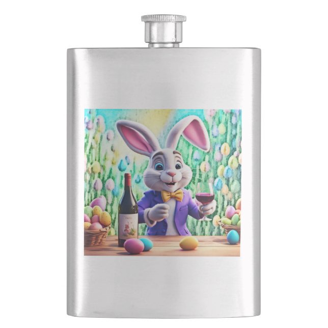 Osterhasen Weinzeit Flachmann (Vorderseite)