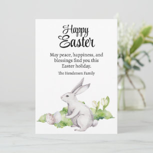 Osterhasen & Weißer Hase Wasserfarbe Frohe Ostern Feiertagskarte