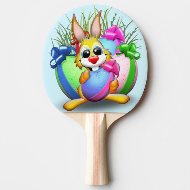 Osterhasen Witzig und Süße Figur Bitten an Eg Tischtennis Schläger (Vorderseite)