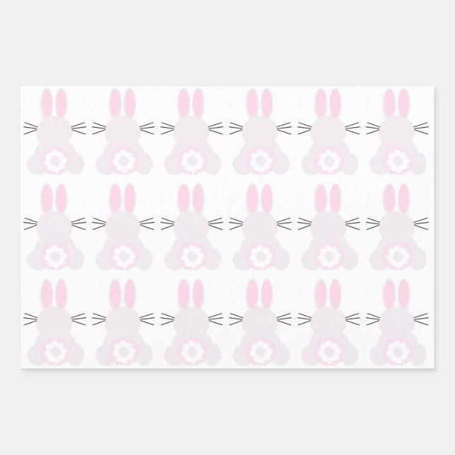Osterhasen-Wrapping-Papier-Flachblatt-Set 3 Geschenkpapier Set (Vorderseite)