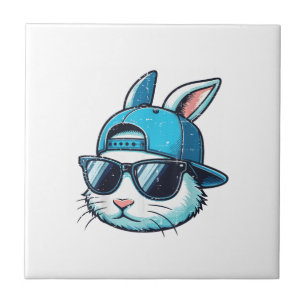 Osterhasengesicht Baseballkappe Sonnenbrille Hase  Fliese