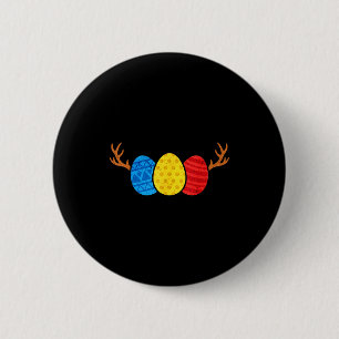 Osterhasenjagd Hirschgeweihe Lustige Eiersuche Hu Button