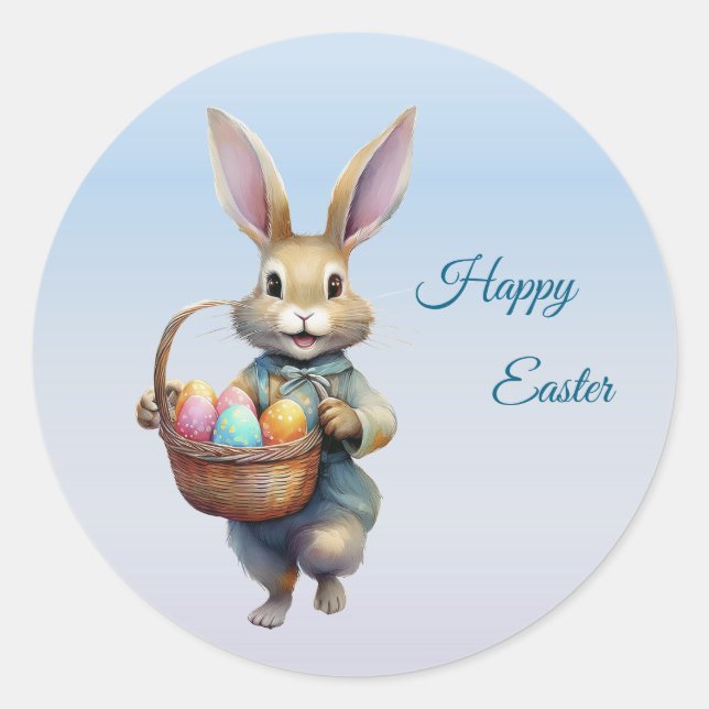 Osterhasensticker Runder Aufkleber (Vorderseite)