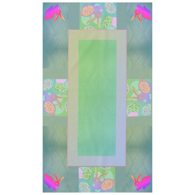 Osterhaser Eier Pastelle Tablecloth Tischdecke (Vorderseite)
