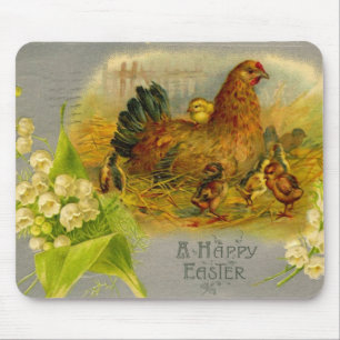 Osterhenne im Vintage-Stil Mousepad