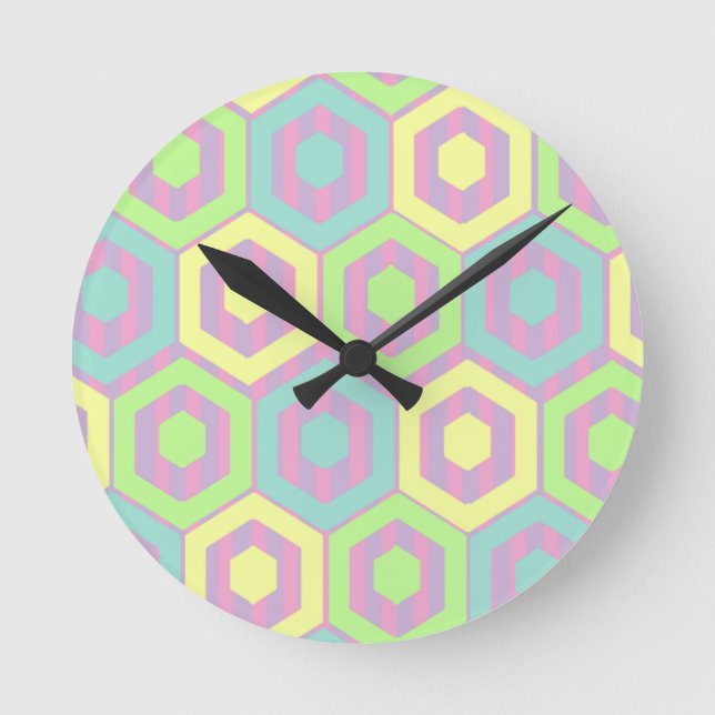 Osterhexagonen  runde wanduhr (Vorderseite)