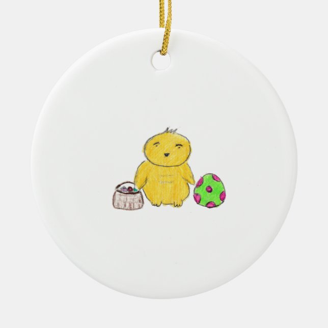 Osterhühnchen Keramik Ornament (Vorne)