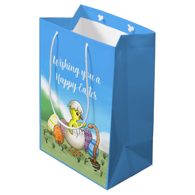 Osterhühnchen Mittlere Geschenktüte (Rückseite Schrägansicht)