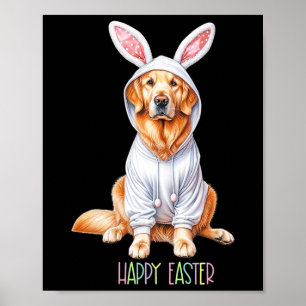 Osterhund Bunny Spring Golden Retriever Ostern Eg Poster