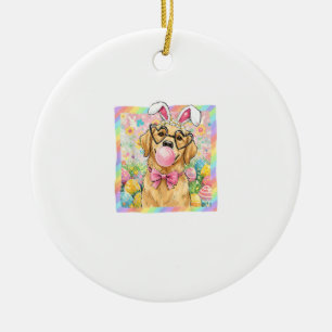 Osterhund-Hasen-Ohr Lustiger Golden Retriever Oste Keramik Ornament