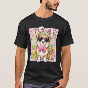 Osterhund-Hasenohren Lustiger Corgi-Osterhase Hund T-Shirt