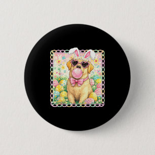 Osterhund-Hasenohren Lustiger Labrador-Osterhase Button
