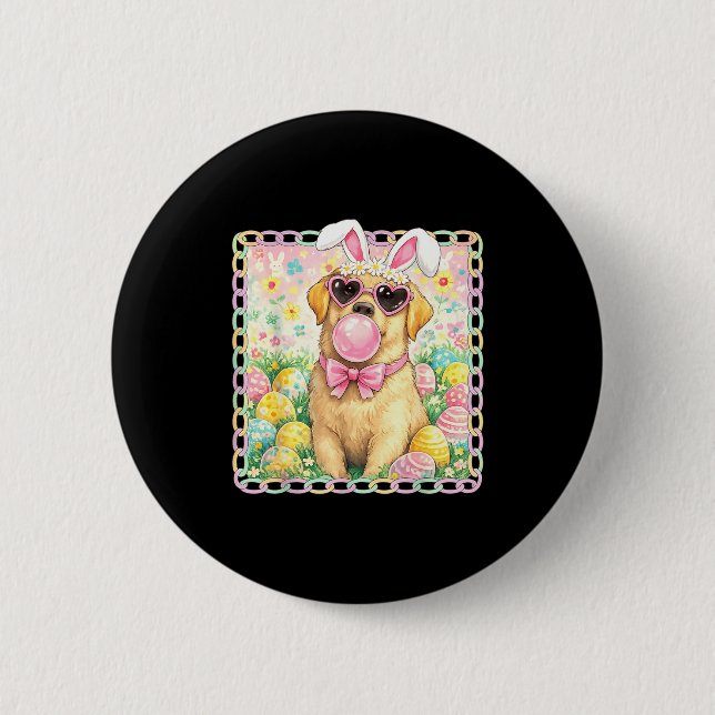 Osterhund-Hasenohren Lustiger Labrador-Osterhase  Button (Vorderseite)