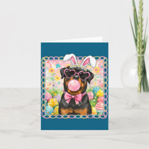 Osterhund-Hasenohren lustiger Rottweiler Osterhase Karte
