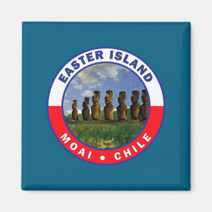 Osterinsel Chile Aquarell T-Shirt Magnet