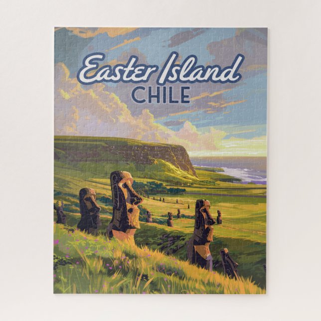 Osterinsel Chile Moai Rapa Nui Polynesia Retro (Vertikal)