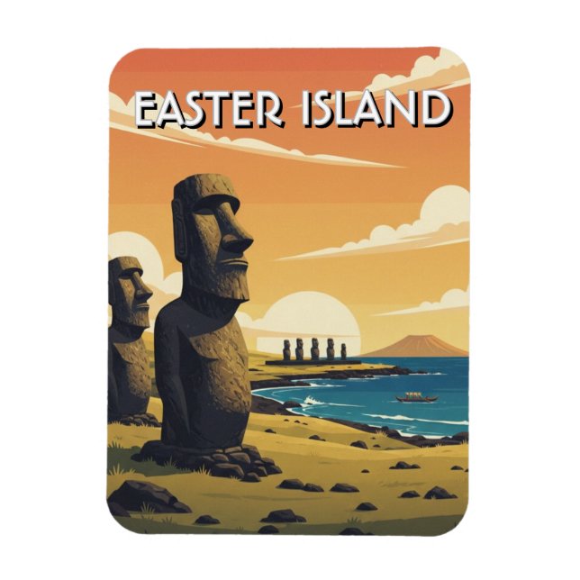 Osterinsel Chile Moai Reise Magnet (Vertikal)