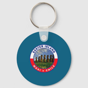 Osterinsel Chile Wasserfarbe T-Shirt  Schlüsselanhänger