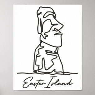 Osterinsel Isla De Pascua Polynesien Chile Statue Poster