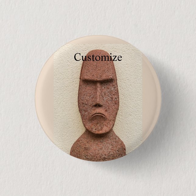 Osterinsel Moai Kopf Thunder_Cove Button (Vorderseite)
