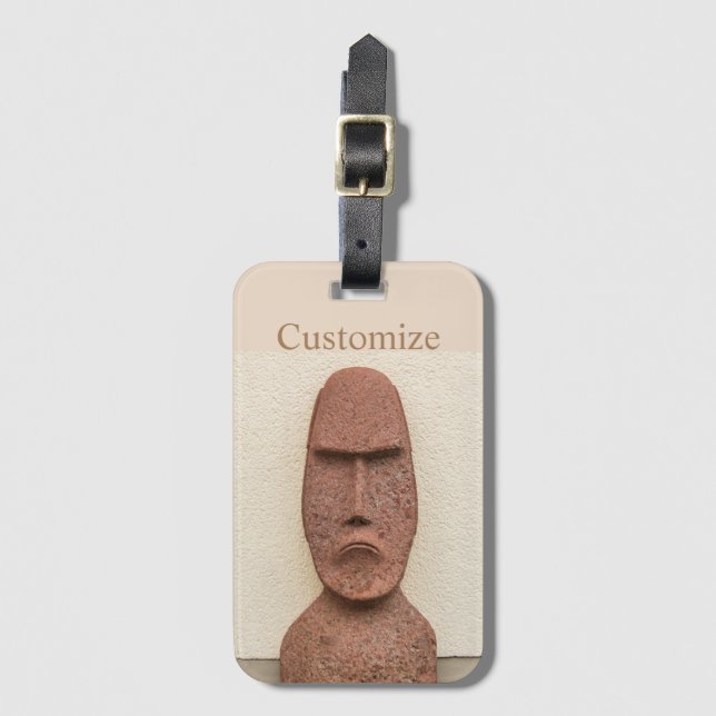 Osterinsel Moai Kopf Thunder_Cove Gepäckanhänger (Vorderseite Vertikal)