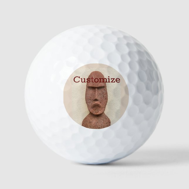 Osterinsel Moai Kopf Thunder_Cove Golfball (Vorderseite)
