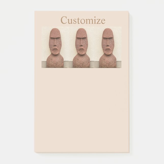 Osterinsel Moai Kopf Thunder_Cove Post-it Klebezettel (Vorderseite)