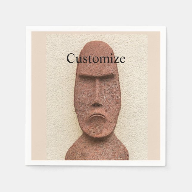 Osterinsel Moai Kopf Thunder_Cove Serviette (Vorderseite)