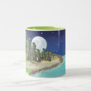 Osterinsel Moai Zweifarbige Tasse