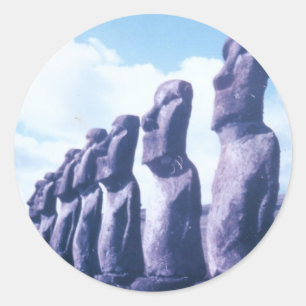 Osterinselstatuen Runder Aufkleber