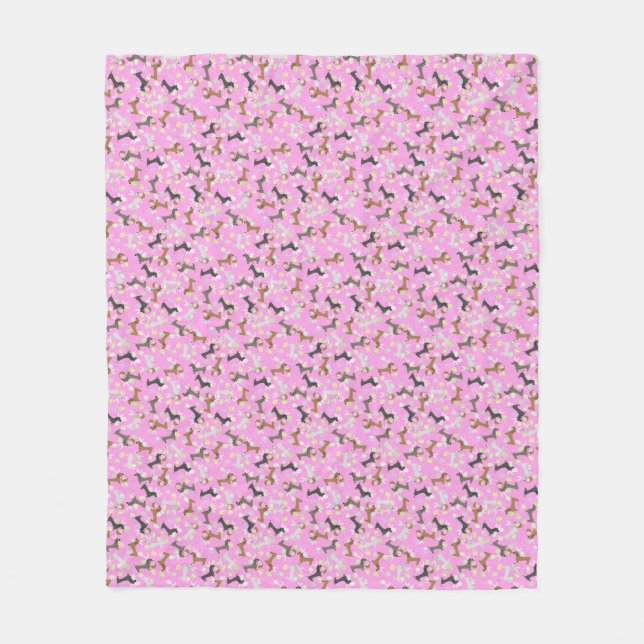 Osterische Dackel (rosa) Fleecedecke (Vorderseite)